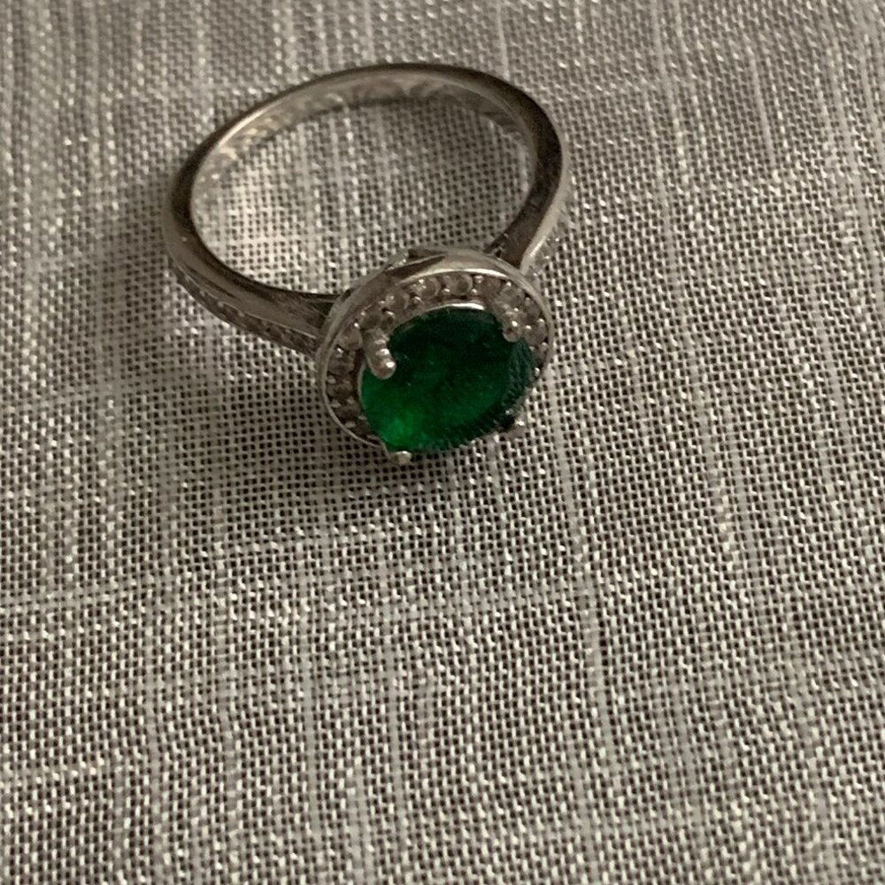 Bittersweet Silver and Green CZ Ring